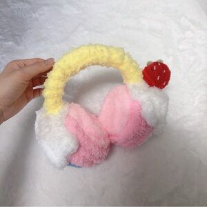 Fluffy Creamy Pink Cake Roll Kids Earmuffs